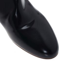 Pre Owned Chloe Black Patent Leather Ankle Boots Size 38.5