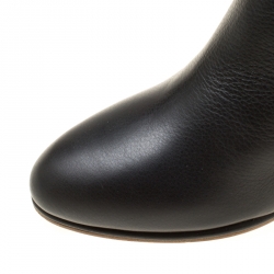 Pre Owned Chloe Black Suede and Leather Renna Block Heel Calf Boots Size 40