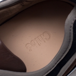 Pre Owned Chloe Multicolor Suede, Canvas And Mesh Buckle Strap Sonnie Sneakers Size 39