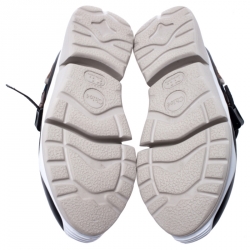 Pre Owned Chloe Multicolor Suede, Canvas And Mesh Buckle Strap Sonnie Sneakers Size 39