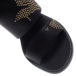 Pre Owned Chloe Black Leather Studded Sandals Size 39