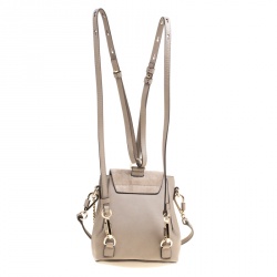 Pre Owned Chloe Beige Leather Mini Faye Backpack