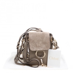 Pre Owned Chloe Beige Leather Mini Faye Backpack
