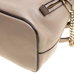 Pre Owned Chloe Beige Leather Mini Faye Backpack