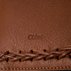 Pre Owned Chloe Brown Leather Passport Holder