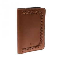 Pre Owned Chloe Brown Leather Passport Holder