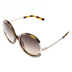 Pre Owned Chloe Brown Havana CE 708S Round Sunglasses
