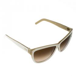 Pre Owned Chloe White/Brown CE602S-275 Cat Eye Sunglasses