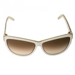 Pre Owned Chloe White/Brown CE602S-275 Cat Eye Sunglasses