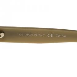 Pre Owned Chloe White/Brown CE602S-275 Cat Eye Sunglasses