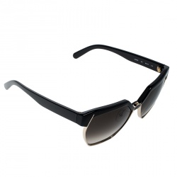 Chloe Black/Brown Gradient CE665S Dafne Geometric Metal Mix Sunglasses