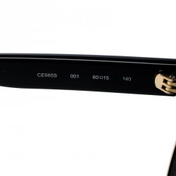 Chloe Black/Brown Gradient CE665S Dafne Geometric Metal Mix Sunglasses