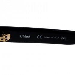 Chloe Black/Brown Gradient CE665S Dafne Geometric Metal Mix Sunglasses