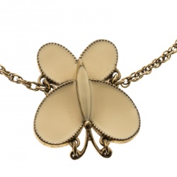 Chloe Cream Enamel Butterfly Gold Tone Charm Bracelet 