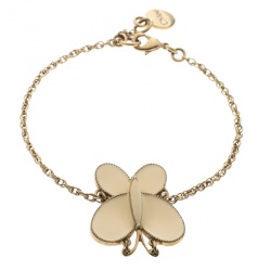 Chloe Cream Enamel Butterfly Gold Tone Charm Bracelet 
