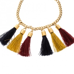 Chloe Lynn Multicolor Tassel Gold Tone Bracelet 