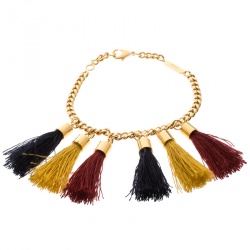 Chloe Lynn Multicolor Tassel Gold Tone Bracelet 