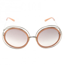 Chloe Gold/Brown Gradient CE120S Carlina Oversized Round Sunglasses