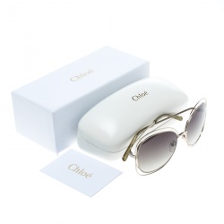 Chloe Gold/Green Gradient CE119S Round Oversized Sunglasses