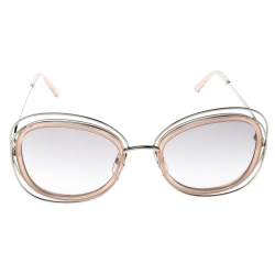 Chloe Peach/Brown Gradient CE123S Carlina Oversized Square Sunglasses