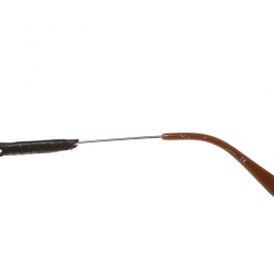 Pre Owned Chloe Gold / Brown Cl2204 Leather Trim Aviator Sunglasses