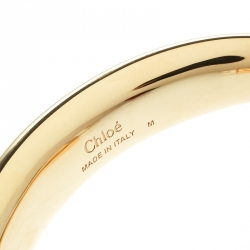 Chloe Faux Pearl Gold Tone Open Cuff Bracelet 