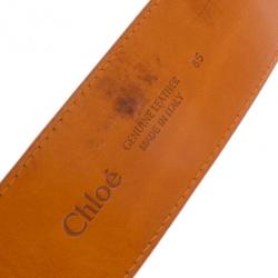 Pre Owned Chloe Brown and Orange Leather Belt 85 CM