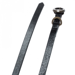 Pre Owned Chloe Black Leather Thin Belt 120cm