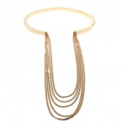 Chloe Gold Tone Layered Chain and Hinge Choker Necklace