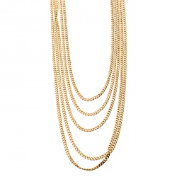 Chloe Gold Tone Layered Chain and Hinge Choker Necklace