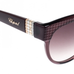 Pre Owned Chopard Purple/Purple Gradient SCH234S Ice Cube Cat Eye Sunglasses