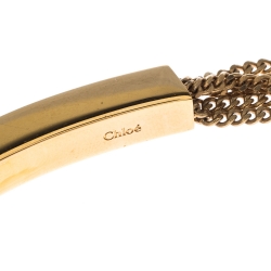 Chloe Layered Chain Gold Tone Hinged Statement Necklace