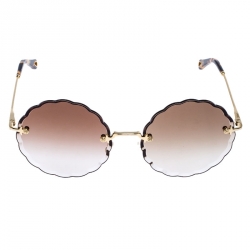 Chloé Gold/ Brown Gradient  Rosie Flower CE142S Round Sunglasses