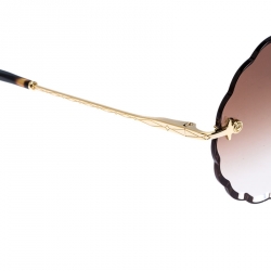 Chloé Gold/ Brown Gradient  Rosie Flower CE142S Round Sunglasses
