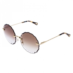 Chloé Gold/ Brown Gradient  Rosie Flower CE142S Round Sunglasses