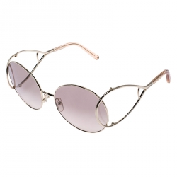 Chloé Rose Gold Tone/Peach Gradient CE124S Round Sunglasses
