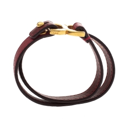 Chloe Red Leather Double Wrap Bracelet
