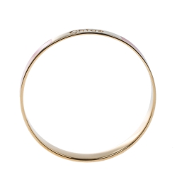 Pre Owned Chloé Orange Enamel Gold Tone Holly Bangle Bracelet