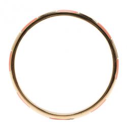 Pre Owned Chloe Logo Embossed Pink Thin Bangle 21CM