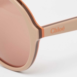 Chloe Beige/Brown CH0211S Aviator Sunglasses