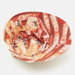 Chloe Beige Logo Print Nylon Bucket Hat