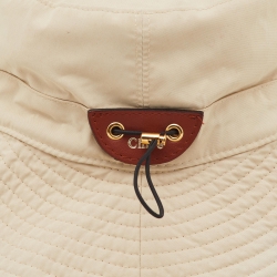 Chloe Beige Logo Print Nylon Bucket Hat