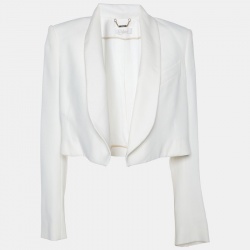 مملوكة مسبقًا Chloe Off White Crepe Slovakia Crop Blazer M