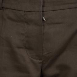 Chloe Marron Fonce Cotton Wide Leg Trousers M