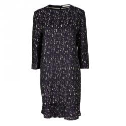 Chloe Multicolor Textured Layered Long Sleeve Shift Dress L