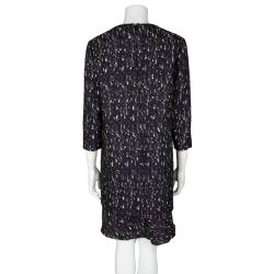 Chloe Multicolor Textured Layered Long Sleeve Shift Dress L