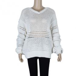 Pre Owned Chloe Off-white Cotton Sweater M