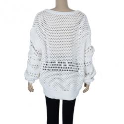 Pre Owned Chloe Off-white Cotton Sweater M