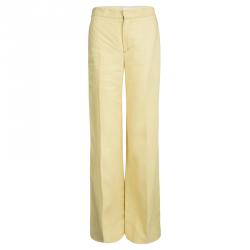 Chloe Yellow Hemp High Waist Wide Leg Pants M