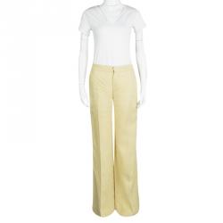 Chloe Yellow Hemp High Waist Wide Leg Pants M